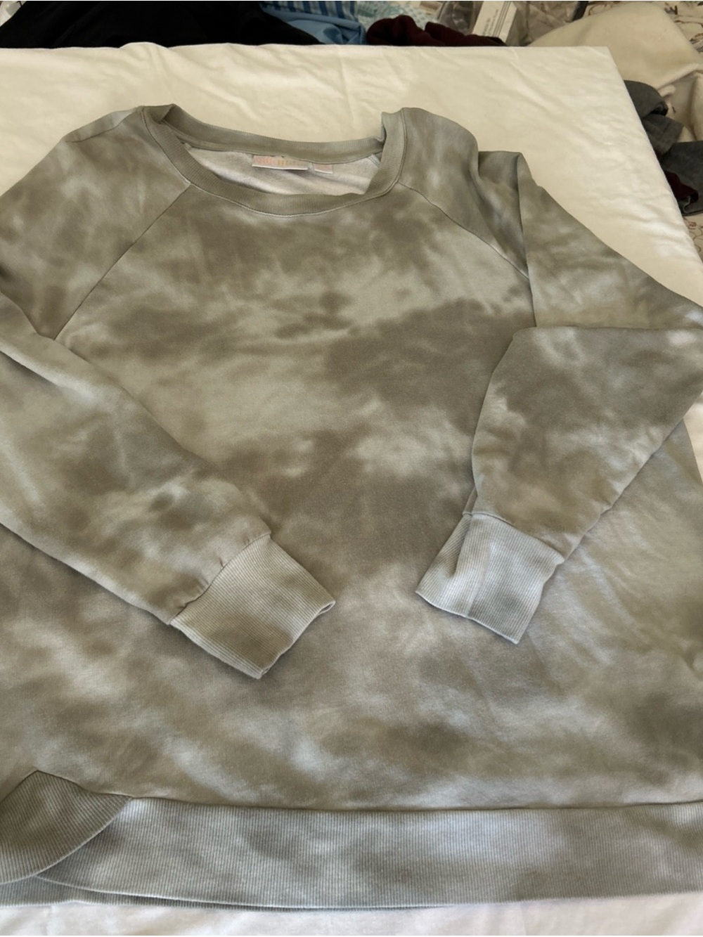 Belle by Kim Gravel Tie-Dye Crewneck Sweatshirt in Sage